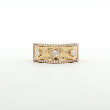 18kt Yellow Gold Mixed Cut Diamond Band