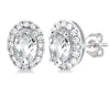 10kt White Gold White Topaz and Halo Diamond Earrings