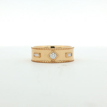 18kt Yellow Gold Geometric Diamond Band