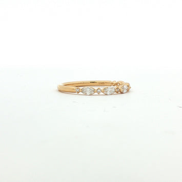 18kt Yellow Gold Marquise & Round Diamond Band