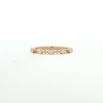 18kt Yellow Gold Marquise & Round Diamond Band