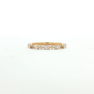 18kt Yellow Gold Marquise & Round Diamond Band