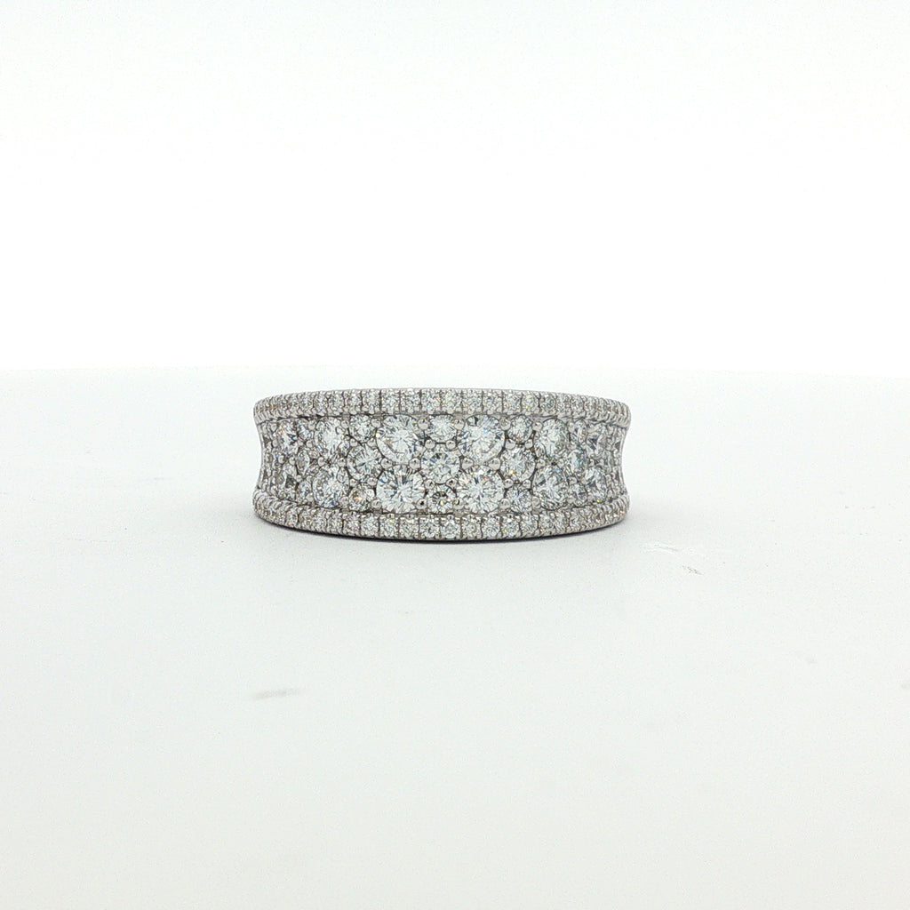 18kt White Gold Multi-Row Diamond Band