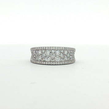18kt White Gold Multi-Row Diamond Band