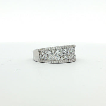 18kt White Gold Multi-Row Diamond Band