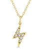 10kt Yellow Gold Lightning Bolt Petite Diamond Fashion Pendant