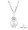 10kt White Gold Pearl Pendant with Chain