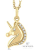 10kt Yellow Gold Unicorn Petite Diamond Fashion Pendant