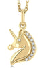 10kt Yellow Gold Unicorn Petite Diamond Fashion Pendant