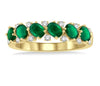 14kt Yellow Gold Emerald and Diamond Wedding Stackable Band