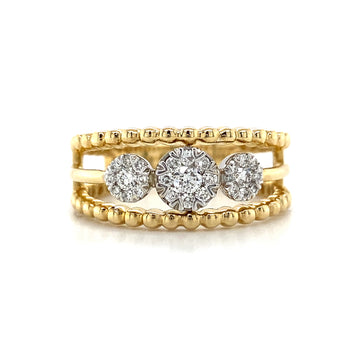 14kt Yellow Gold Lovebright Trio Fashion Diamond Ring