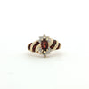 Estate 10kt Yellow Gold Marquise Garnet Ring