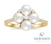 10kt Yellow Gold Pearl and Diamond Fashion Ring