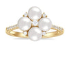 10kt Yellow Gold Pearl and Diamond Fashion Ring