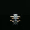 14kt Two-Tone Cushion Cut Diamond Solitaire Ring