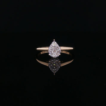 10kt Yellow Gold Pear Illusion Diamond Ring