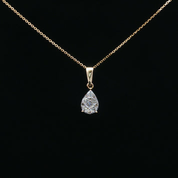 10kt Yellow Gold Pear Illusion Diamond Pendant(Pendant Only)