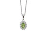 14kt White Gold Peridot and Diamond Pendant with Chain