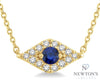 10kt Yellow Gold Evil Eye and Petite Diamond Fashion Necklace