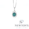 14kt White Gold Oval Shape Opal Pendant