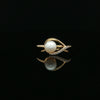 14kt Yellow Gold Pearl & Diamond Loop Twist Ring
