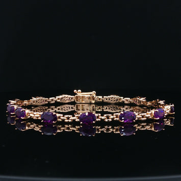 14kt Yellow Gold Amethyst Bracelet