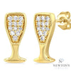 10kt Yellow Gold Champagne Glass Petite Diamond Fashion Earrings