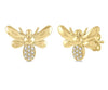 10kt Yellow Gold Bumble Bee Petite Diamond Fashion Earrings