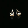 14kt Yellow Gold Pearl & Diamond Twist Loop Earrings