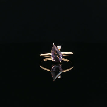 14kt Yellow Gold Geometric Spinel & Diamond Ring