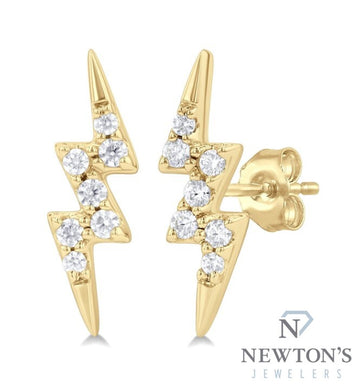 10kt Yellow Gold Lightning Bolt Earrings