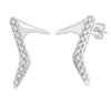 10kt White Gold High Heel Petite Diamond Fashion Earrings