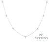 14kt White Gold Paper Clip Diamond Station Necklace (0.50ct)