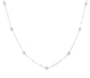 14kt White Gold Paper Clip Diamond Station Necklace