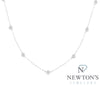 14kt White Gold Paper Clip Diamond Station Necklace (0.25ct)