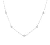 14kt White Gold Paper Clip Diamond Station Necklace