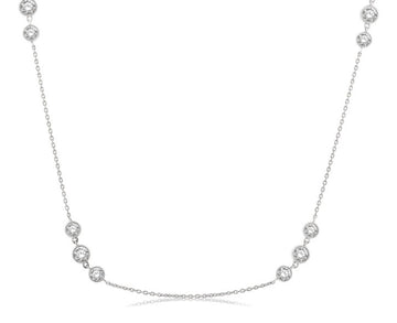 14kt White Gold Three Diamond Station Necklace (2.00ct)