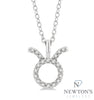 14kt White Gold Taurus Zodiac Diamond Pendant