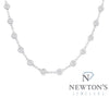 14kt White Gold Diamond Station Necklace (4.00ct)