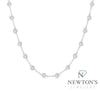 14kt White Gold Bezel Set Diamond Station Necklace