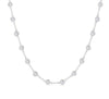 14kt White Gold Bezel Set Diamond Station Necklace