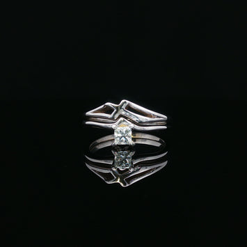Estate 14kt White Gold Princess Cut Diamond Ring