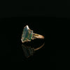 Estate 14kt Yellow Gold Moss Agate Geometric Ring