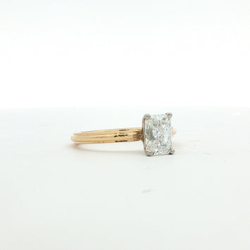 14kt Yellow Gold Radiant Cut Diamond Solitaire Ring