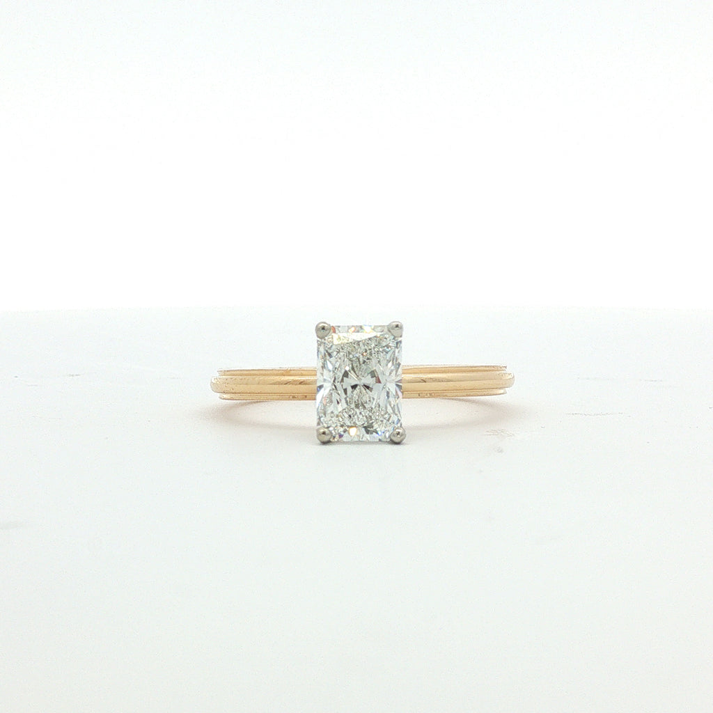 14kt Yellow Gold Radiant Cut Diamond Solitaire Ring