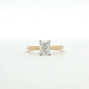 14kt Yellow Gold Radiant Cut Diamond Solitaire Ring