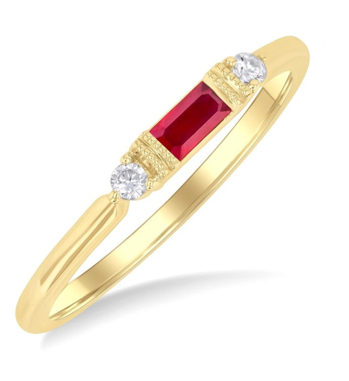 10kt Yellow Gold Ruby Stackable Ring