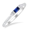 10kt White Gold Sapphire Stackable Ring