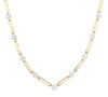 14kt Yellow Gold Diamond Paperclip Necklace