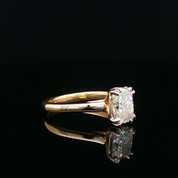 14kt Yellow Gold Cushion Cut Diamond Solitaire Ring